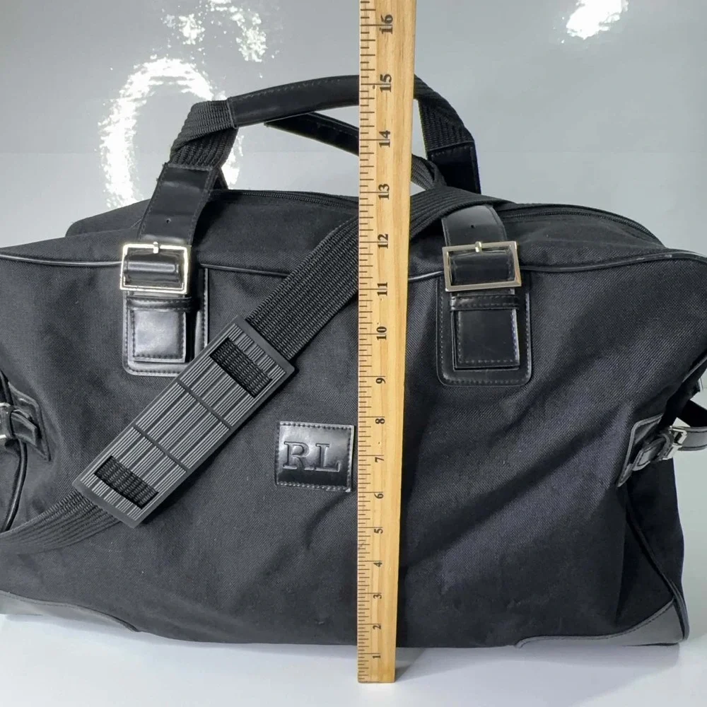 Ralph Lauren RL Black Large Duffle Weekender Travel Bag 24